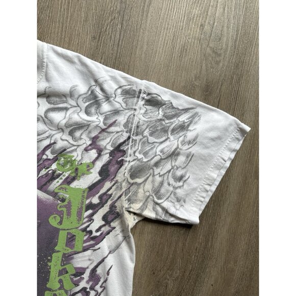 Vintage Y2K The Joker Batman Dark Knight Heath Ledger AOP White Shirt XL - Picture 5 of 13